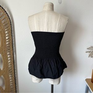 Women's Summer Tie-Shoulder Mini Dress – Smocked Ruffle Tube Top, Floral Print - View #11